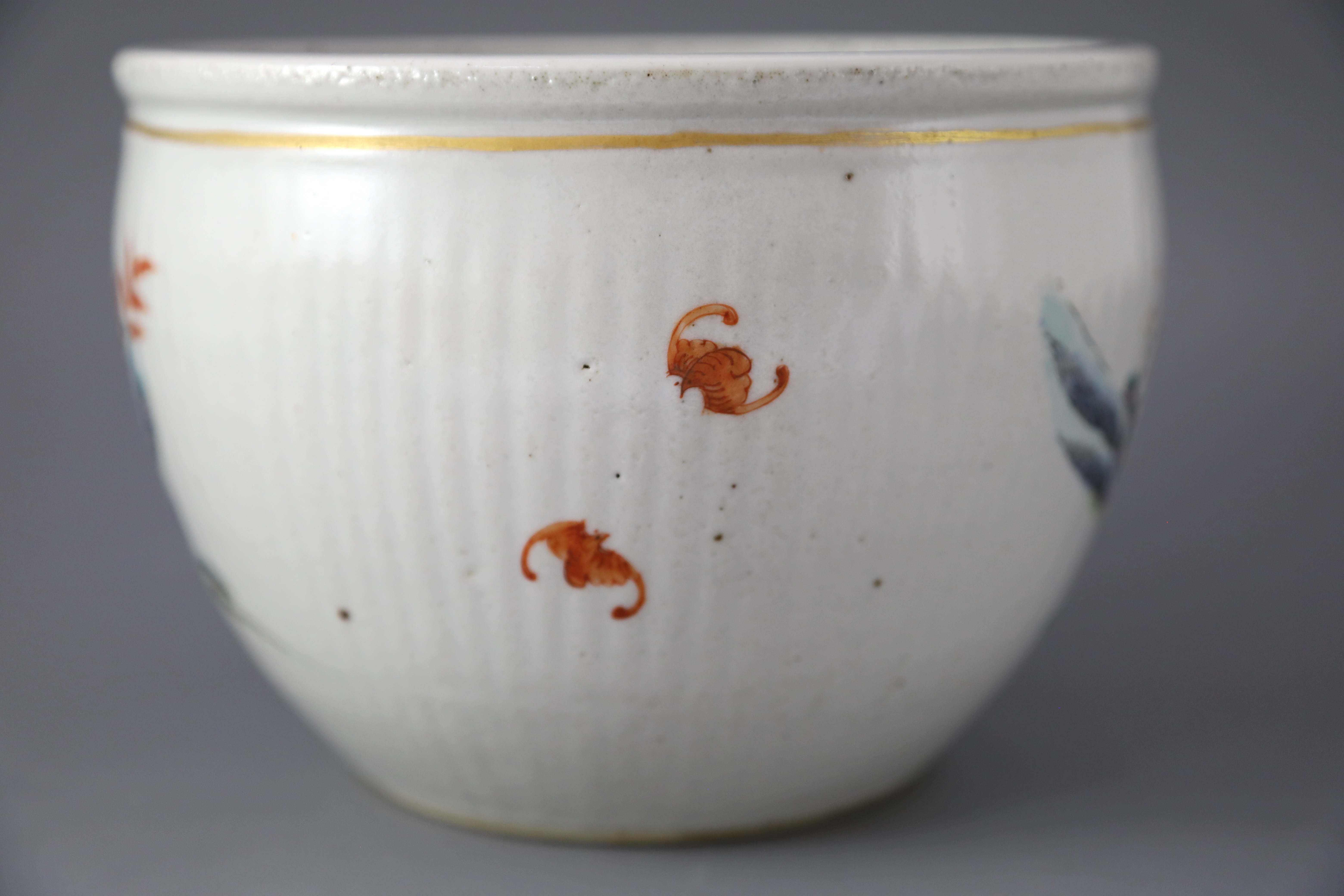 A Chinese famille rose immortals jardiniere, 19th century, 22cm diameter